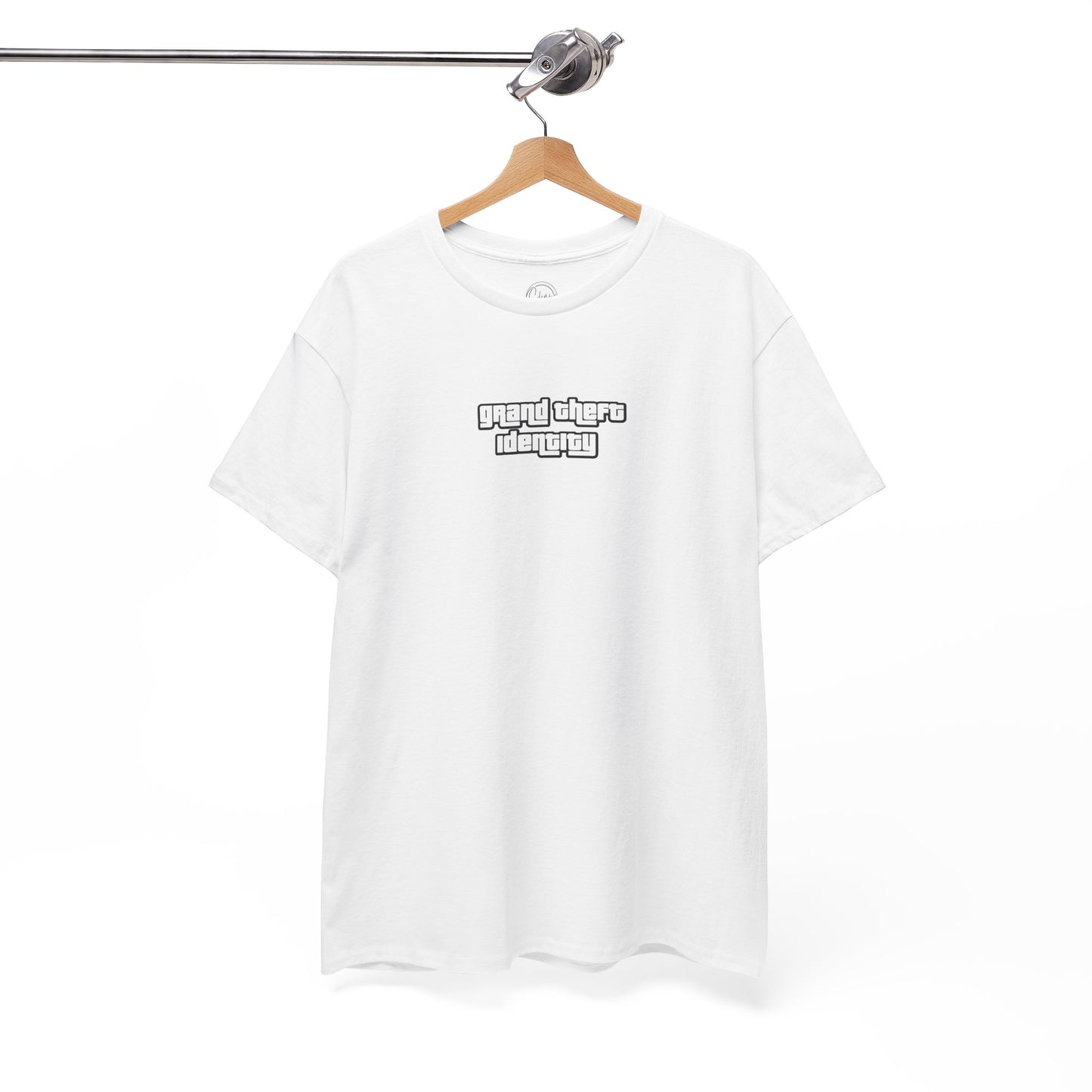 "Grand Theft Identity" Statement Tee – Free Palestine Graphic T-Shirt