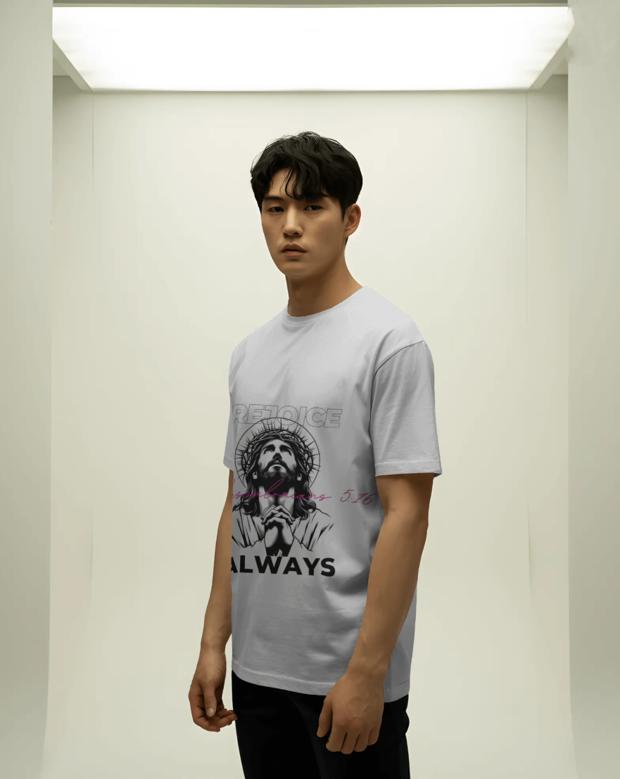 Rejoice Always T‑Shirt – 1 Thessalonians 5:16 – Faith in Every Moment